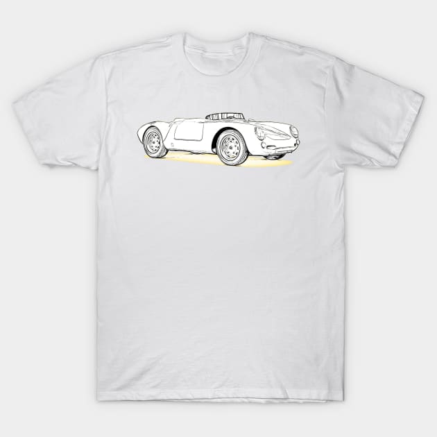 550 Spyder Wireframe T-Shirt by Auto-Prints